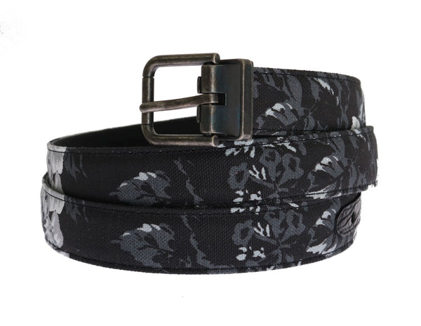 Black Cayman Linen Leather Belt