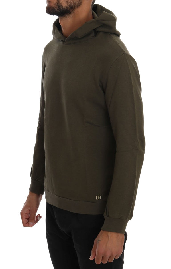 Green Pullover Hodded Cotton Sweater