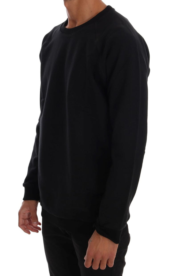 Black Crewneck Cotton Sweater