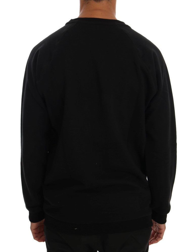 Black Crewneck Cotton Sweater