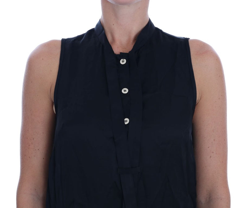 Black Sleeveless Viscose Blouse Top