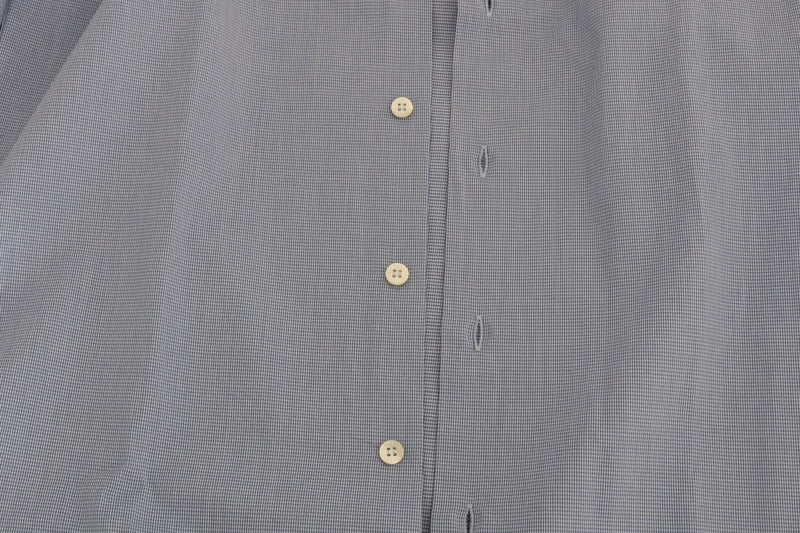 Blue Cotton Slim Fit Dress Shirt