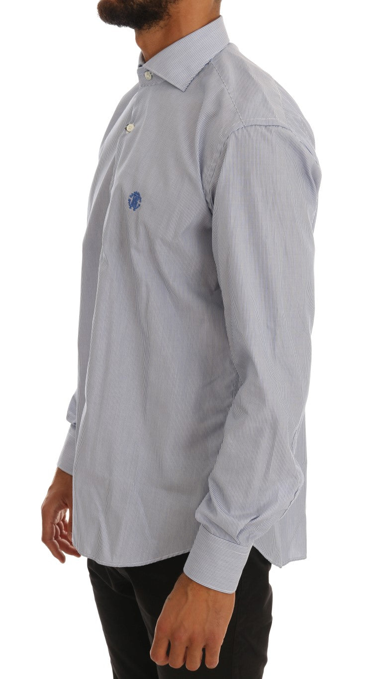 Blue Striped Slim Fit Dress Shirt