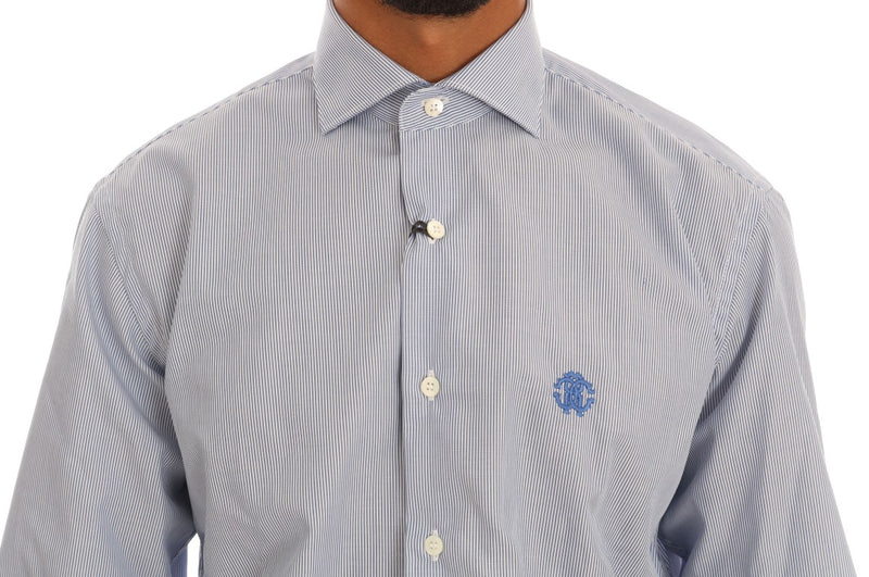 Blue Striped Slim Fit Dress Shirt