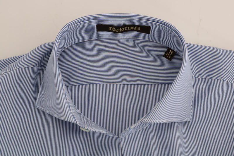 Blue Striped Slim Fit Dress Shirt