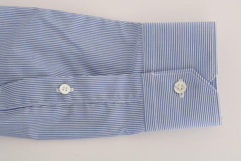 Blue Striped Slim Fit Dress Shirt