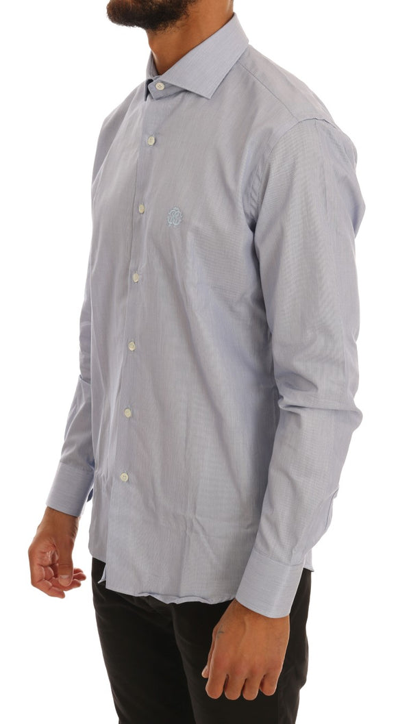 Light Blue Cotton Slim Fit Dress Shirt