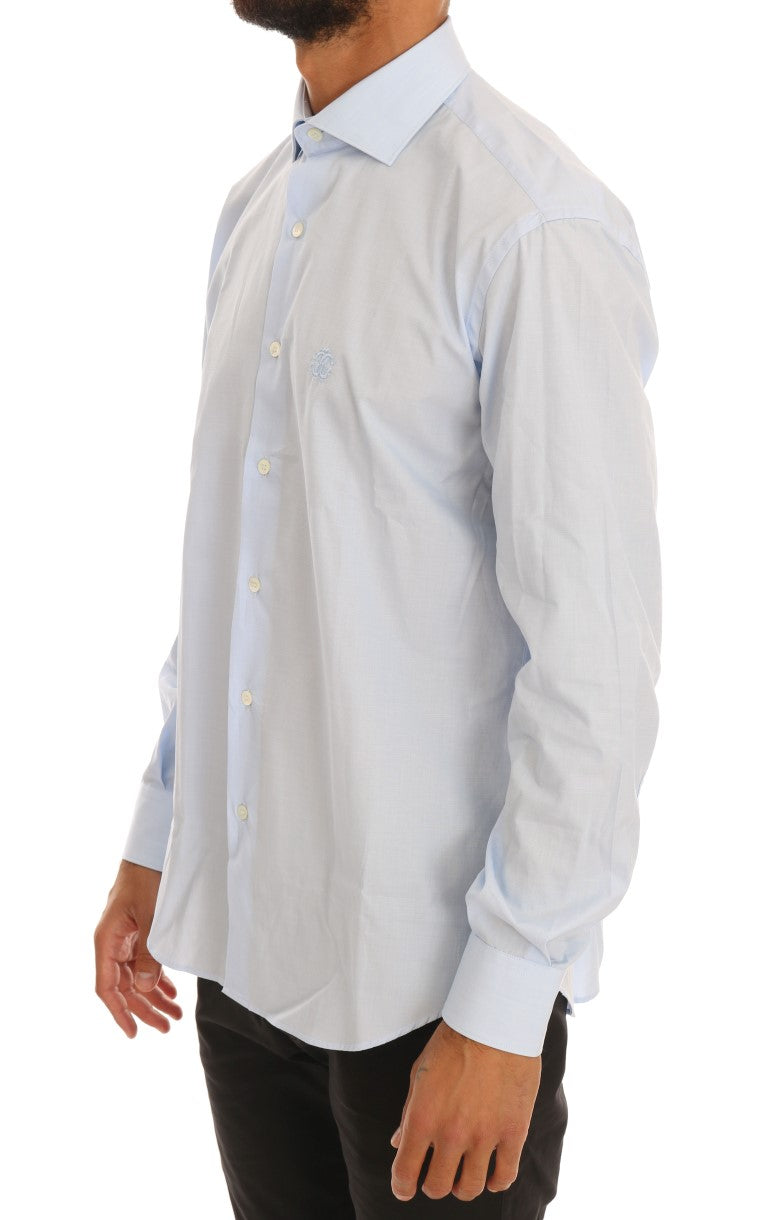 Light Blue Cotton Slim Fit Dress Shirt