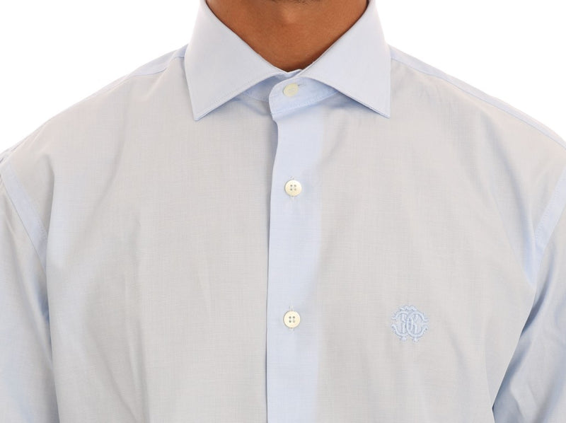 Light Blue Cotton Slim Fit Dress Shirt