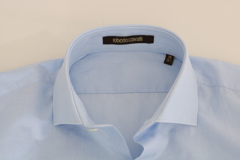 Light Blue Cotton Slim Fit Dress Shirt