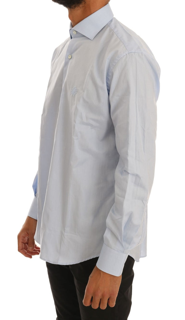 Light Blue Cotton Slim Fit Dress Shirt