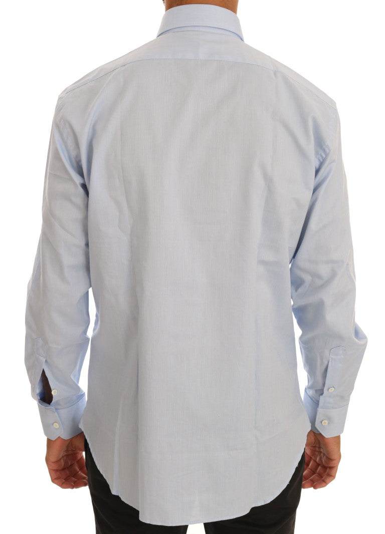 Light Blue Cotton Slim Fit Dress Shirt