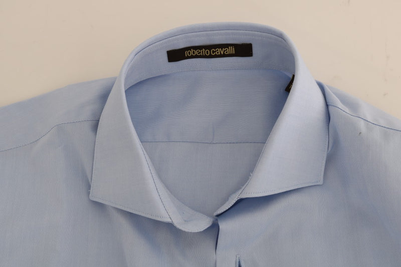 Light Blue Cotton Slim Fit Dress Shirt