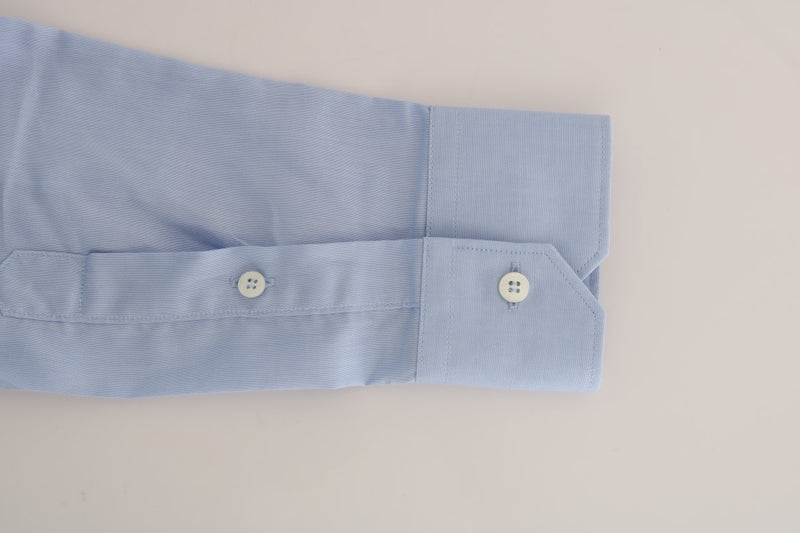 Light Blue Cotton Slim Fit Dress Shirt