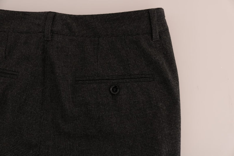 Gray Viscose Wool Woven Pants