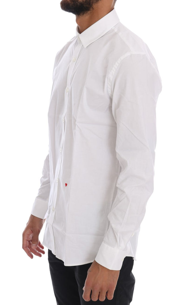 White Cotton Stretch Slim Fit Dress Shirt