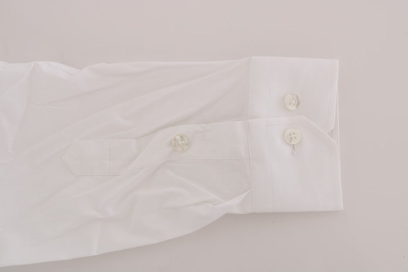 White Cotton Stretch Slim Fit Dress Shirt