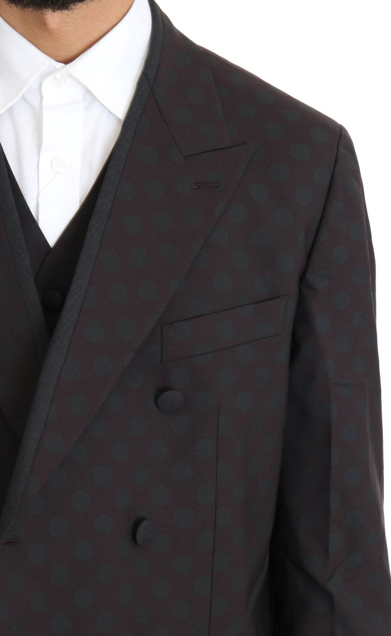 Bordeaux Wool Stretch Long 3 Piece Suit