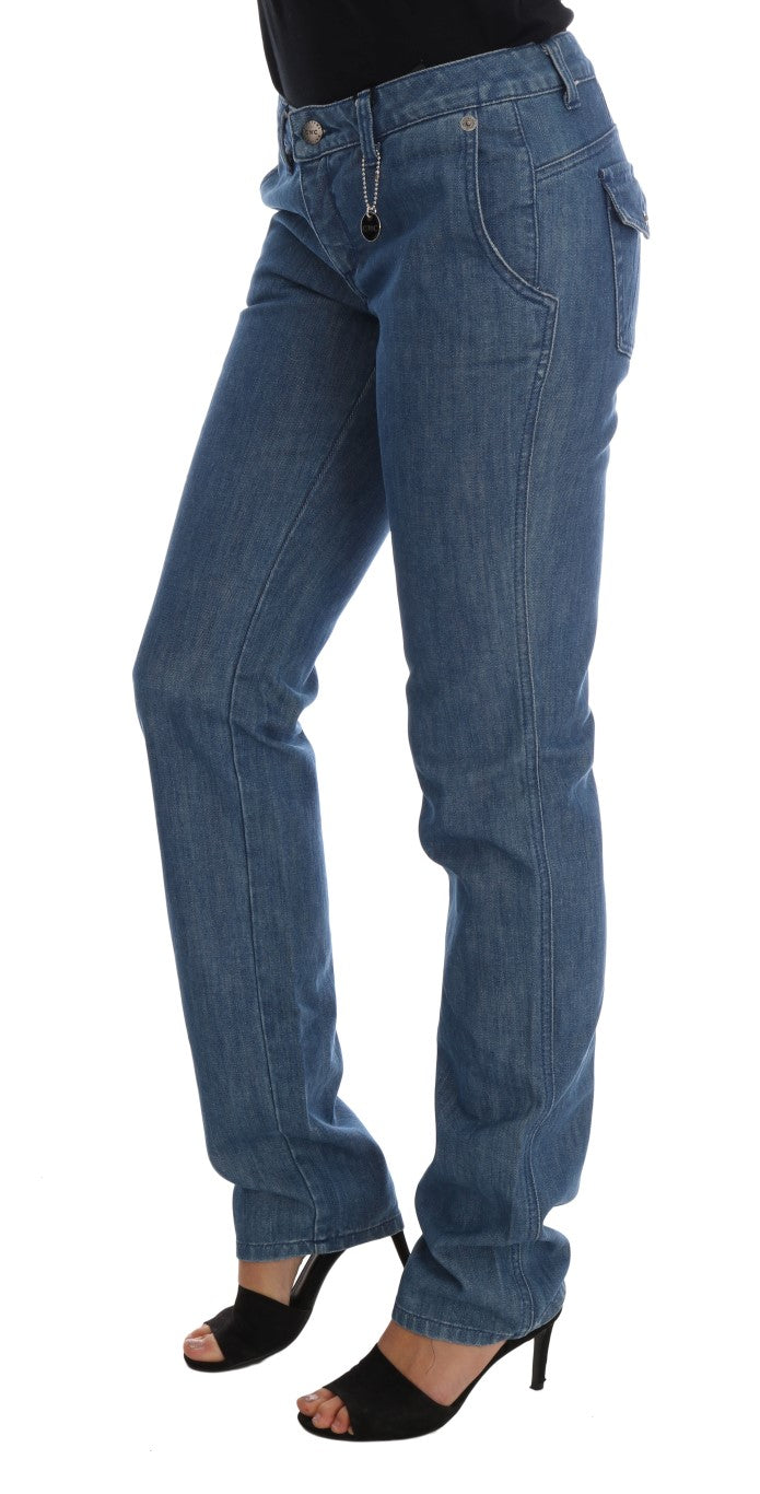 Blue Wash Cotton Slim Denim Jeans