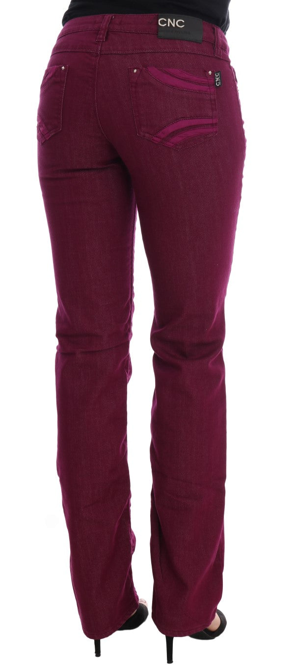 Red Wash Cotton Stretch Denim Jeans