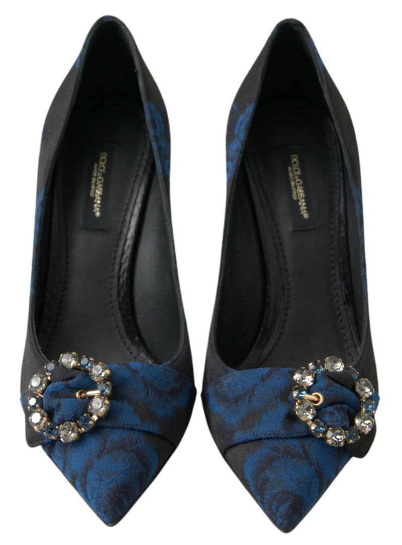 Blue Floral Ayers Crystal Pumps Shoes