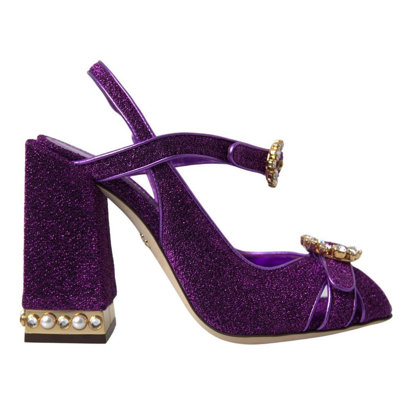 Purple Ankle Strap Sandals Crystal Shoes