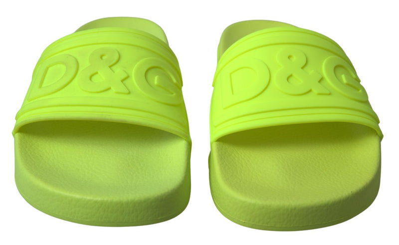 Yellow Green Sandals Slides Shoes