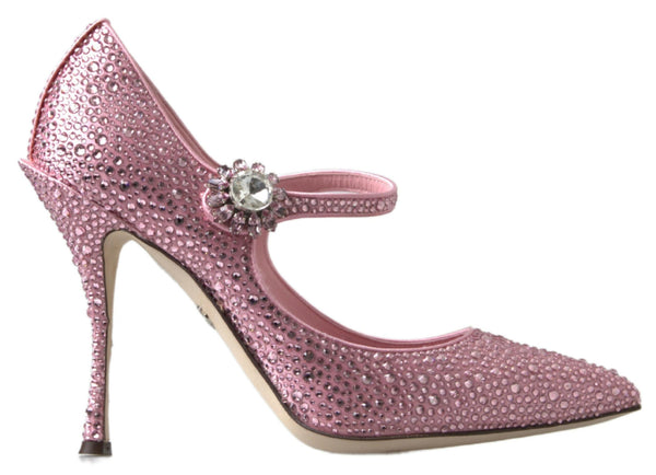 Pink Mary Jane Crystal Pumps High Heels Shoes