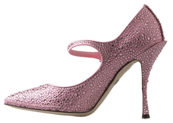 Pink Mary Jane Crystal Pumps High Heels Shoes