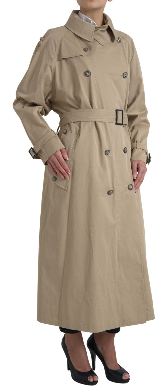 Khaki Double Breasted Trench Coat Jacket