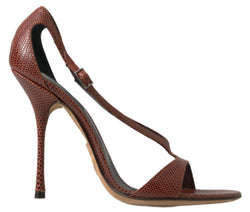 Brown Leather High Heels Sandals Shoes