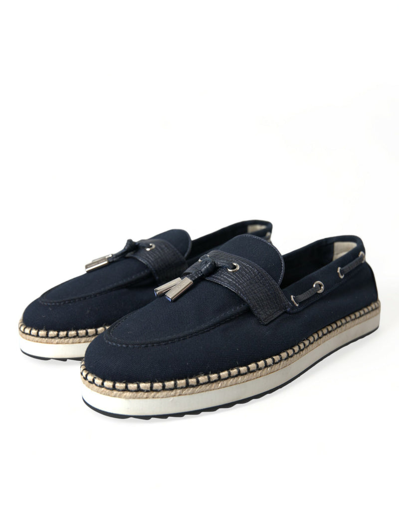 Navy Blue Slip On Men Moccasin Loafers Shoes