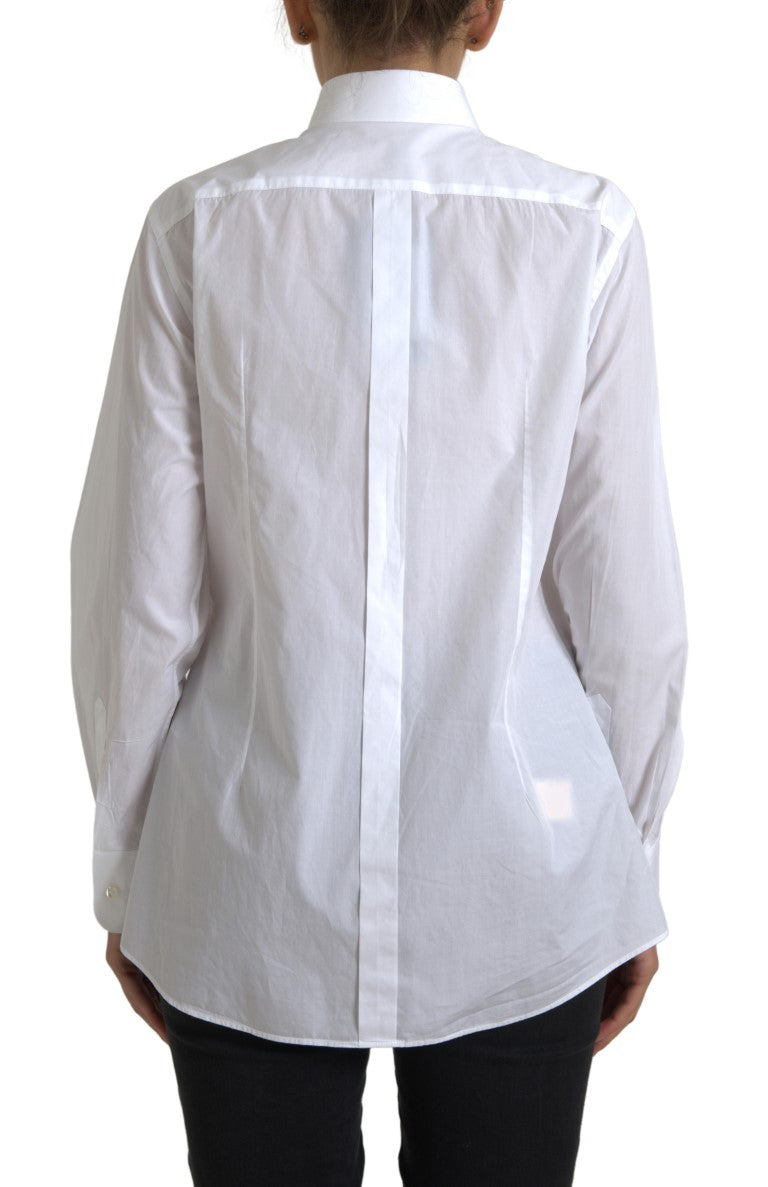 Cotton Collared Long Sleeves Shirt White