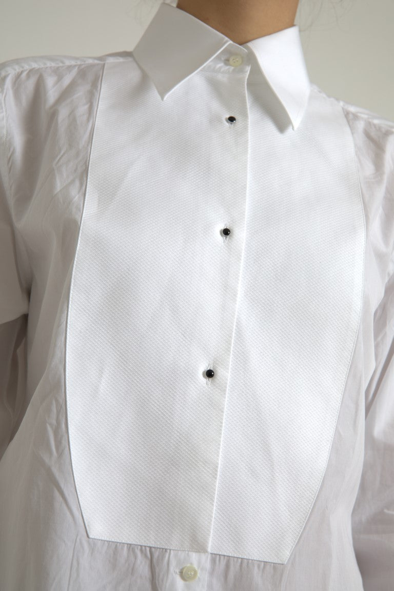 Cotton Collared Long Sleeves Shirt White