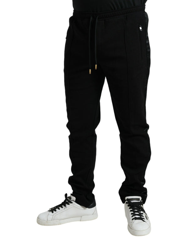 Black Cotton Blend Jogger Sweatpants Pants