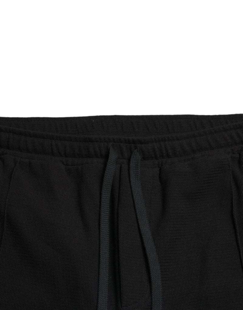 Black Cotton Blend Jogger Sweatpants Pants