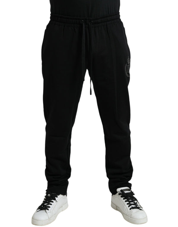 Black Cotton Logo Jogger Men Sweatpants Pants