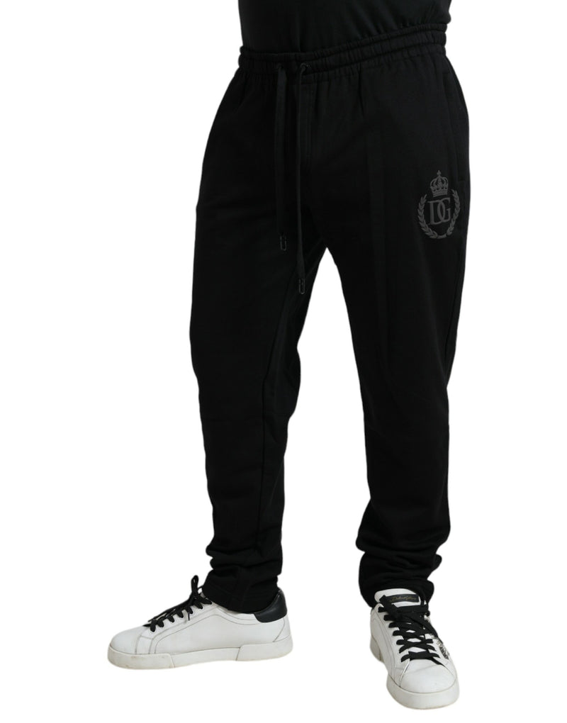 Black Cotton Logo Jogger Men Sweatpants Pants