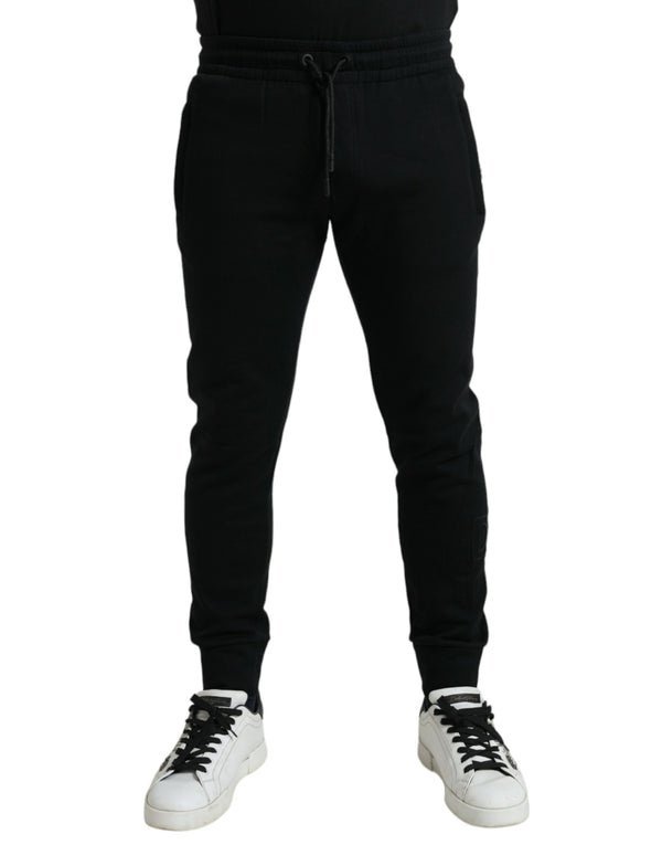 Black Cotton Blend Jogger Men Sweatpants Pants