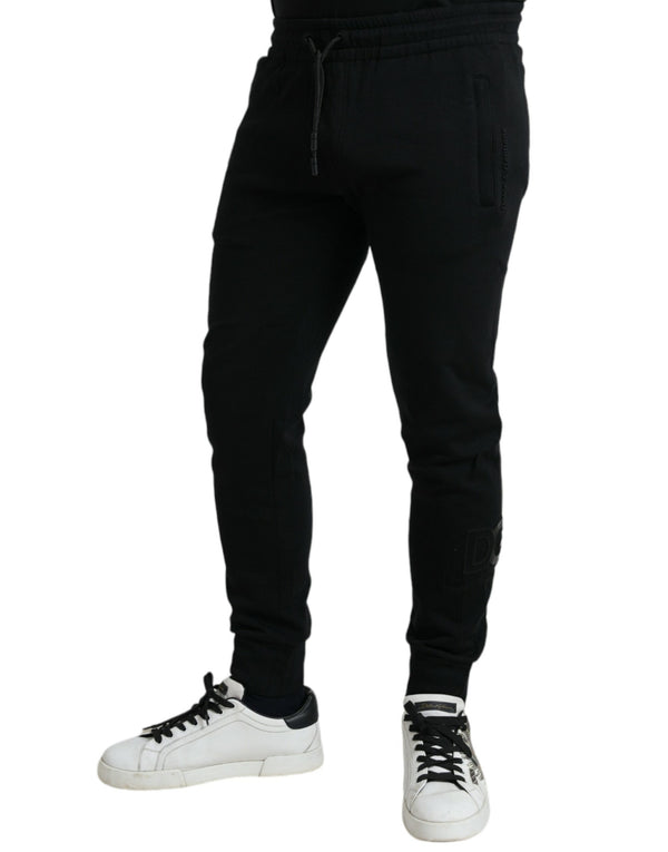 Black Cotton Blend Jogger Men Sweatpants Pants