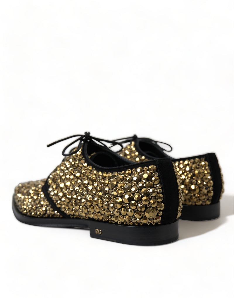 Black Gold Embellished Derby Dress Shoes