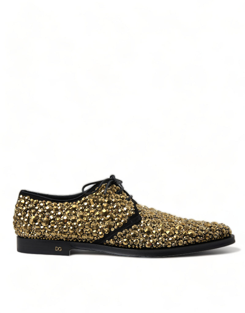 Black Gold Embellished Derby Dress Shoes