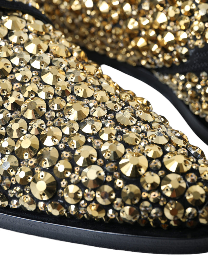 Black Gold Embellished Derby Dress Shoes