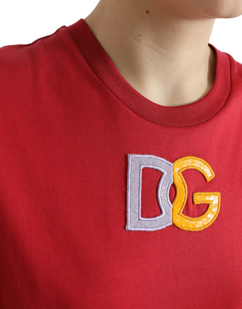 Red Cotton DG Logo Crew Neck Tank Top T-shirt