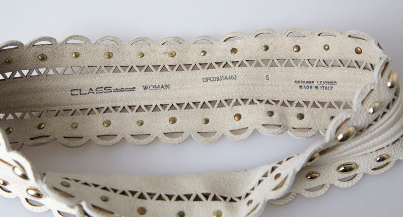 White Leather Wide Waist Cintura Belt