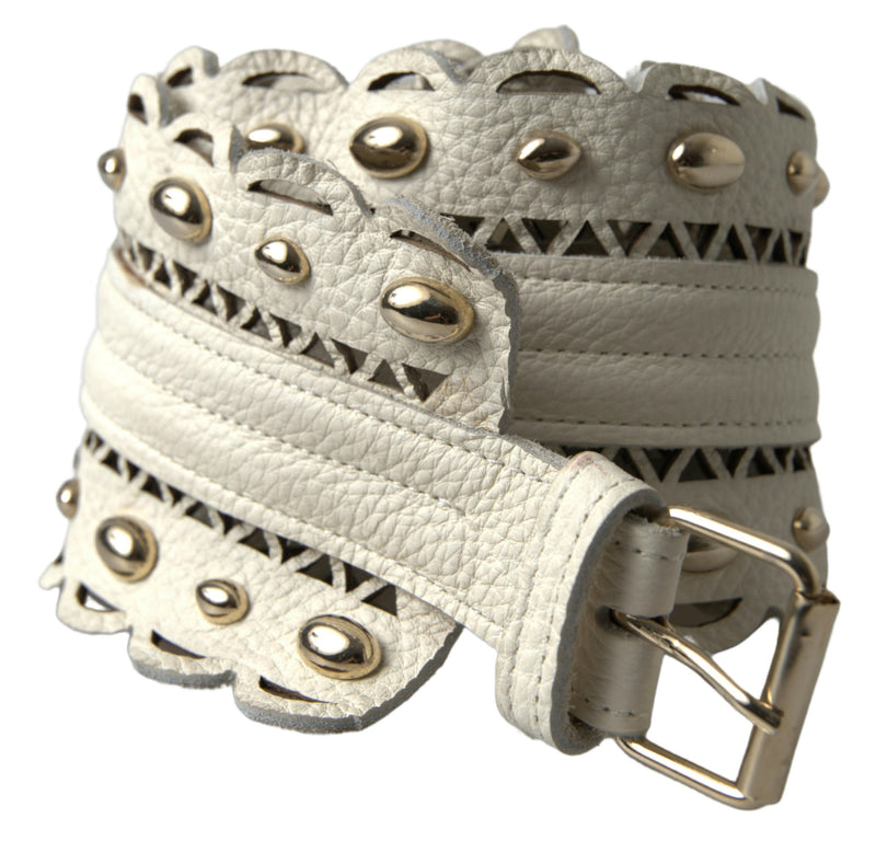 White Leather Wide Waist Cintura Belt