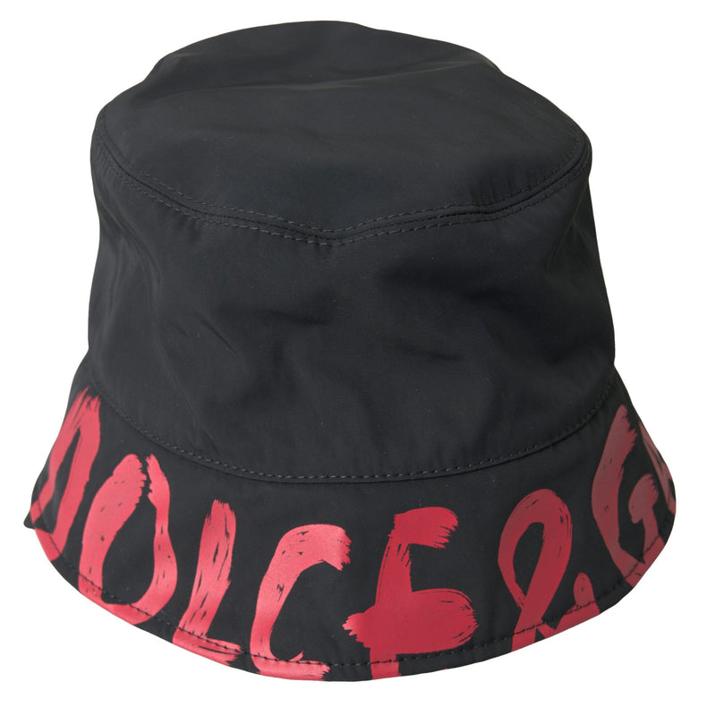 Black Red Logo Reversible Bucket Capello Hat