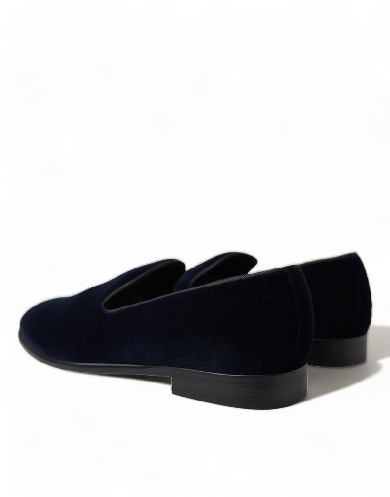 Blue Velvet Formal Loafers Dress Shoes