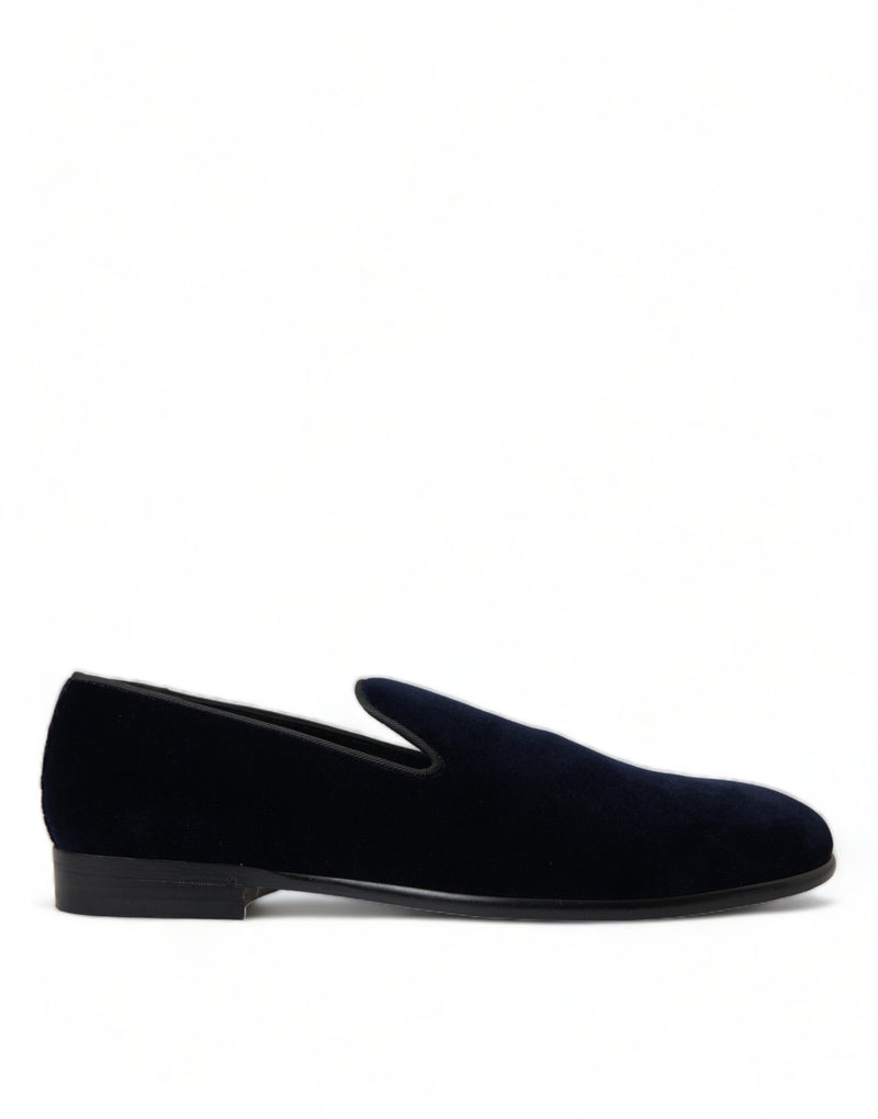 Blue Velvet Formal Loafers Dress Shoes