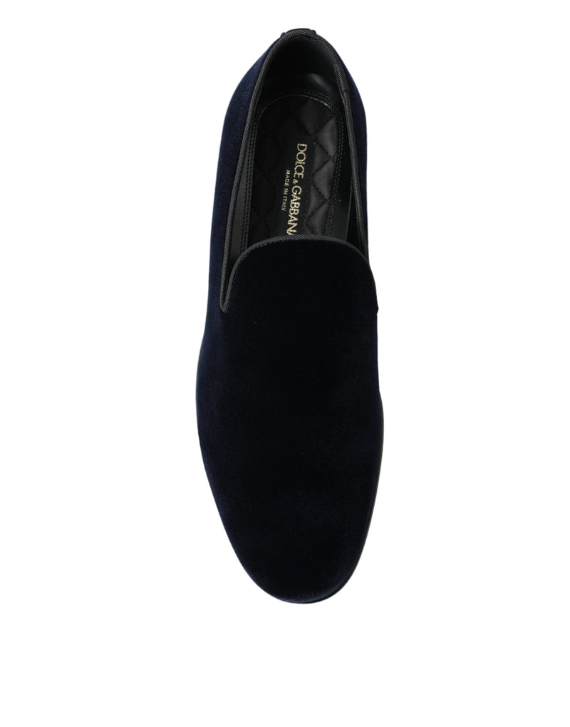 Blue Velvet Formal Loafers Dress Shoes